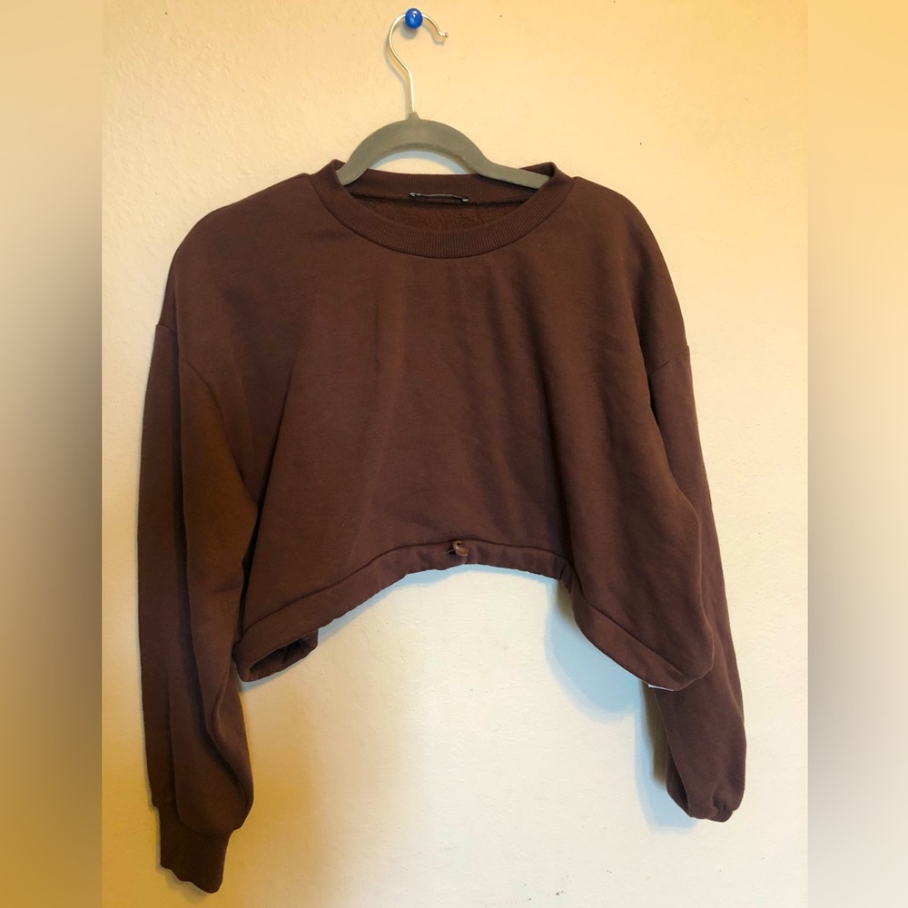- Brown Adjustable Zara Cropped sweater